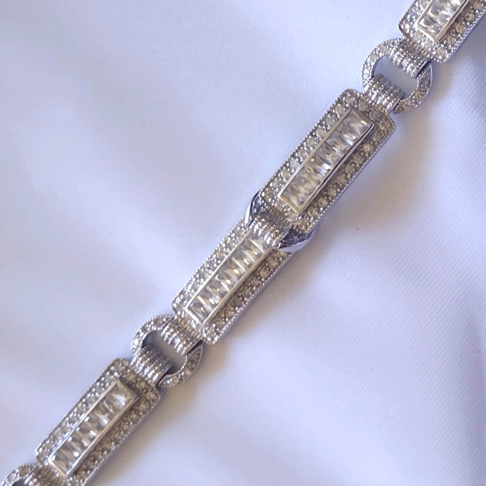 925 Sterling Silver Baguettes Bracelet